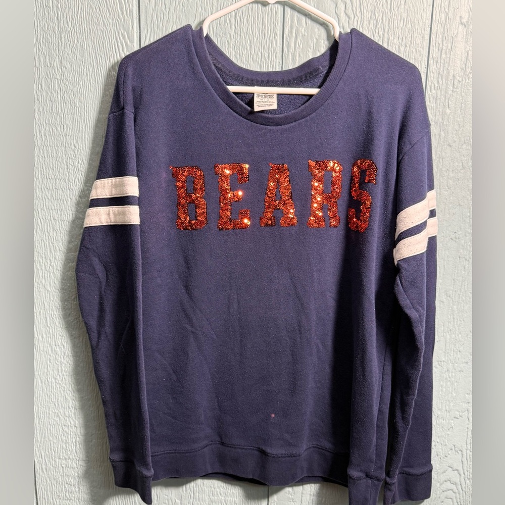 PINK Victoria's Secret Blue Oversized Graphic Hoodie